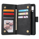 For Galaxy A20e Multifunctional Retro Frosted Horizontal Flip Leather Case with Card Slot & Holder & Zipper Wallet & Photo Frame & Lanyard(Black)