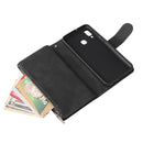 For Galaxy A20e Multifunctional Retro Frosted Horizontal Flip Leather Case with Card Slot & Holder & Zipper Wallet & Photo Frame & Lanyard(Black)