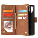 For Galaxy A70 Multifunctional Retro Frosted Horizontal Flip Leather Case with Card Slot & Holder & Zipper Wallet & Photo Frame & Lanyard(Brown)