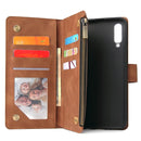 For Galaxy A70 Multifunctional Retro Frosted Horizontal Flip Leather Case with Card Slot & Holder & Zipper Wallet & Photo Frame & Lanyard(Brown)