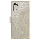 For Samsung Galaxy Note10 Plus Totem Flower Embossed Horizontal Flip TPU + PU Leather Case with Holder & Card Slots & Wallet(Gold)