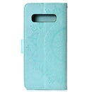 For Samsung Galaxy S10 Totem Flower Embossed Horizontal Flip TPU + PU Leather Case with Holder & Card Slots & Wallet(Green)