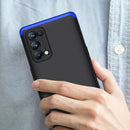 For OPPO Reno5 Pro 5G GKK Three Stage Splicing Full Coverage PC Case(Black Blue)