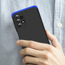 For Samsung Galaxy A32 4G GKK Three Stage Splicing Full Coverage PC Case(Black Blue)