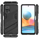 For Xiaomi Redmi Note 10 Pro Punk Armor 2 in 1 PC + TPU Shockproof Case with Invisible Holder(Black)