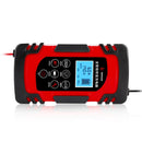 DEMUDA DC-80 Car Battery Charger 12V/24V Intelligent Pulse Repair Type Lead-acid Battery, Plug Type:EU Plug(Red)