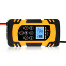 DEMUDA DC-80 Car Battery Charger 12V/24V Intelligent Pulse Repair Type Lead-acid Battery, Plug Type:EU Plug(Yellow)