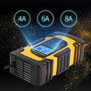 DEMUDA DC-80 Car Battery Charger 12V/24V Intelligent Pulse Repair Type Lead-acid Battery, Plug Type:EU Plug(Yellow)