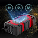 DEMUDA DC-80 Car Battery Charger 12V/24V Intelligent Pulse Repair Type Lead-acid Battery, Plug Type:JP Plug(Red)
