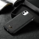 Fierre Shann Leather Texture Phone Back Cover Case For iPhone 11(Lychee Black)
