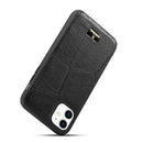 Fierre Shann Leather Texture Phone Back Cover Case For iPhone 11(Ox Tendon Black)
