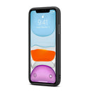 Fierre Shann Leather Texture Phone Back Cover Case For iPhone 11(Ox Tendon Black)