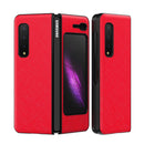 For Samsung Galaxy Fold 5G / Fold 4G Leather Texture + PC Full Coverge Folding Case(Red Cross Texture)