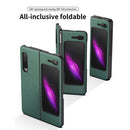 For Samsung Galaxy Fold 5G / Fold 4G Leather Texture + PC Full Coverge Folding Case(Red Cross Texture)