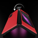 For Samsung Galaxy Fold 5G / Fold 4G Leather Texture + PC Full Coverge Folding Case(Red Cross Texture)
