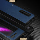 For Samsung Galaxy Fold 5G / Fold 4G Leather Texture + PC Full Coverge Folding Case(Red Cross Texture)
