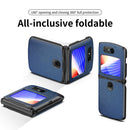 For Motorola Razr 5G Leather Texture + PC Full Coverge Folding Case(Black Cross Texture)