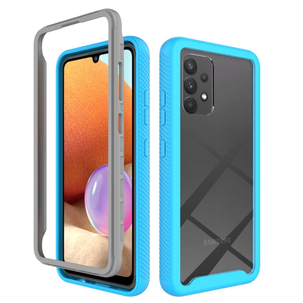 For Samsung Galaxy A32 4G Starry Sky Solid Color Series Shockproof PC + TPU Protective Case(Light Blue)