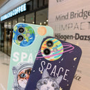 For iPhone 11 Pro Space Cat Pattern IMD Shockproof Protective Case with Lanyard (Green)