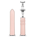 Genuine Leather + Butterfly Silver Buckle Watch Band For Apple Watch Series 7 41mm / 6 & SE & 5 & 4 40mm / 3 & 2 & 1 38mm(Pink)