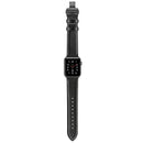 Genuine Leather + Butterfly Black Buckle Watch Band For Apple Watch Series 8&7 41mm / SE 2&6&SE&5&4 40mm / 3&2&1 38mm(Black)