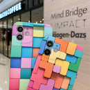 3D Cube IMD Shockproof Protective Case with Lanyard For iPhone 11(Irregular)