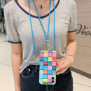 3D Cube IMD Shockproof Protective Case with Lanyard For iPhone 11(Irregular)