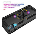 For Samsung Galaxy A02 / M02 Shockproof TPU + PC Protective Case with 360 Degree Rotating Holder(Black)