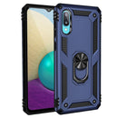 For Samsung Galaxy A02 / M02 Shockproof TPU + PC Protective Case with 360 Degree Rotating Holder(Blue)