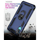 For Samsung Galaxy A02 / M02 Shockproof TPU + PC Protective Case with 360 Degree Rotating Holder(Blue)