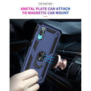 For Samsung Galaxy A02 / M02 Shockproof TPU + PC Protective Case with 360 Degree Rotating Holder(Blue)