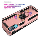 For Samsung Galaxy A02 / M02 Shockproof TPU + PC Protective Case with 360 Degree Rotating Holder(Rose Gold)