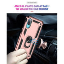 For Samsung Galaxy A02 / M02 Shockproof TPU + PC Protective Case with 360 Degree Rotating Holder(Rose Gold)