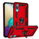 For Samsung Galaxy A02 / M02 Shockproof TPU + PC Protective Case with 360 Degree Rotating Holder(Red)