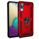 For Samsung Galaxy A02 / M02 Shockproof TPU + PC Protective Case with 360 Degree Rotating Holder(Red)