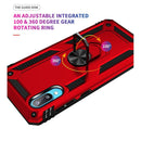 For Samsung Galaxy A02 / M02 Shockproof TPU + PC Protective Case with 360 Degree Rotating Holder(Red)