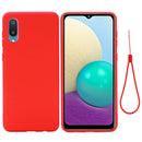 For Samsung Galaxy A02 EU Version Solid Color Liquid Silicone Dropproof Full Coverage Protective Case(Red)