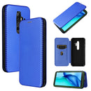For Blackview BV6300 Pro Carbon Fiber Texture Horizontal Flip TPU + PC + PU Leather Case with Card Slot(Blue)