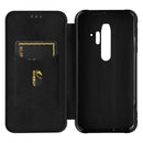 For Blackview BV6300 Pro Carbon Fiber Texture Horizontal Flip TPU + PC + PU Leather Case with Card Slot(Black)