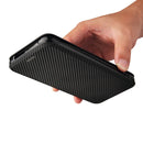 For Blackview BV6300 Pro Carbon Fiber Texture Horizontal Flip TPU + PC + PU Leather Case with Card Slot(Black)