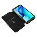 For Blackview BV6300 Pro Carbon Fiber Texture Horizontal Flip TPU + PC + PU Leather Case with Card Slot(Black)