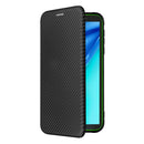 For Blackview BV6300 Pro Carbon Fiber Texture Horizontal Flip TPU + PC + PU Leather Case with Card Slot(Black)