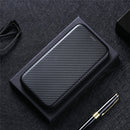 For Blackview BV6300 Pro Carbon Fiber Texture Horizontal Flip TPU + PC + PU Leather Case with Card Slot(Black)