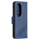 For Huawei P50 Pro Matching Color Crocodile Texture Horizontal Flip PU Leather Case with Wallet & Holder & Card Slots(Blue)