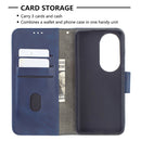 For Huawei P50 Pro Matching Color Crocodile Texture Horizontal Flip PU Leather Case with Wallet & Holder & Card Slots(Blue)