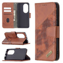 For Huawei P50 Pro Matching Color Crocodile Texture Horizontal Flip PU Leather Case with Wallet & Holder & Card Slots(Brown)