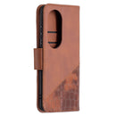 For Huawei P50 Pro Matching Color Crocodile Texture Horizontal Flip PU Leather Case with Wallet & Holder & Card Slots(Brown)
