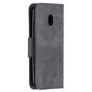 For Nokia C1 Plus Retro Lambskin Texture Pure Color Horizontal Flip PU Leather Case with Holder & Card Slots & Wallet & Lanyard(Black)