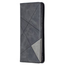 For Huawei P50 Pro Rhombus Texture Horizontal Flip Magnetic Leather Case with Holder & Card Slots(Black)