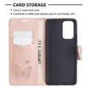 For Xiaomi Redmi Note 10 Pro Two Butterflies Embossing Pattern Horizontal Flip Leather Case with Holder & Card Slot & Wallet & Lanyard(Rose Gold)